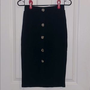 faux button down pencil skirt